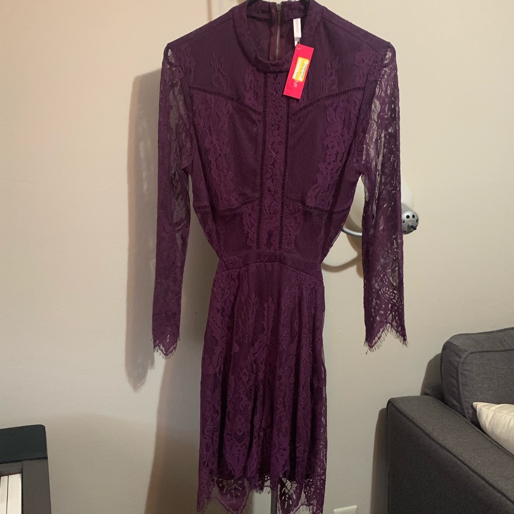 Purple romper with cut out open back